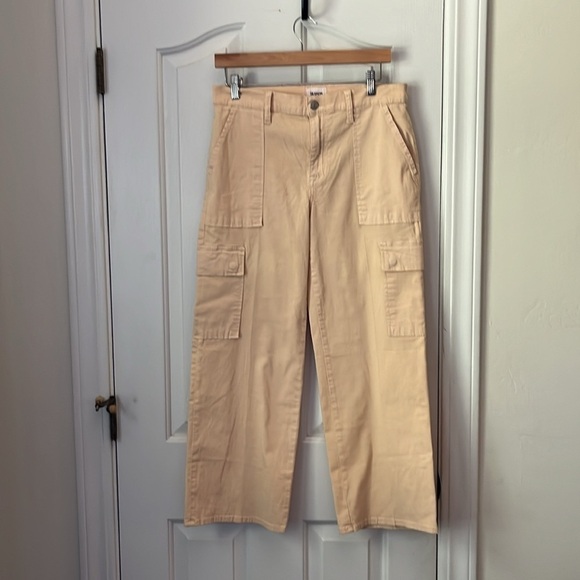 Hudson | Rosalie Bleached Sand High-Rise Wide Leg Cropped Cargo Pant Size 29/8 - Picture 3 of 12